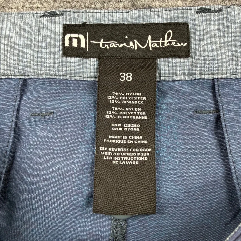 Travis Mathew Size 38 Blue Performance Golf‎ Shorts Stretch Nylon Blend Men's